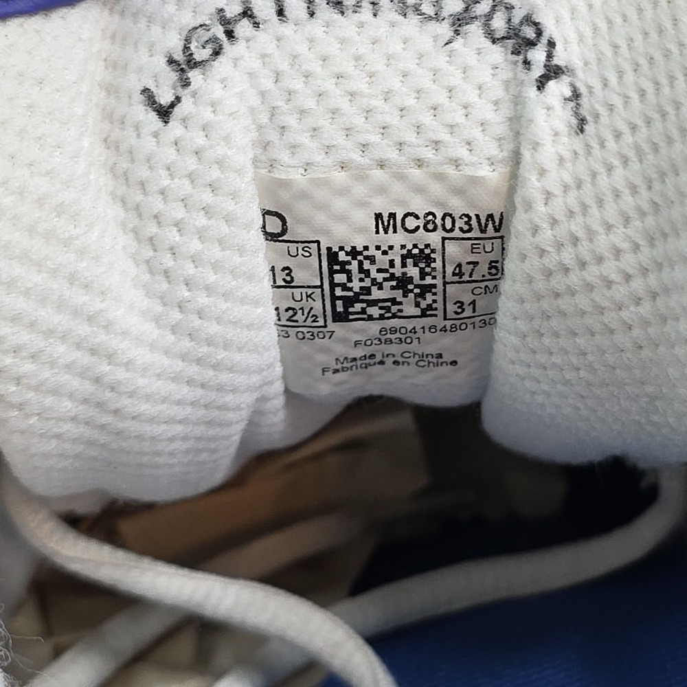New Balance 803 White Low Mens Shoes MC803W Size 13D  Lightning Dry White Carbon - Picture 7 of 8